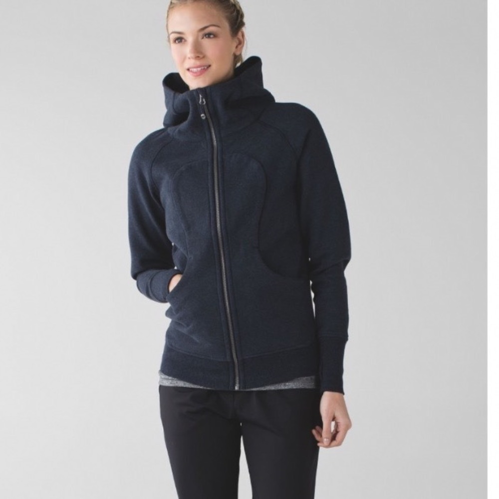Lululemon Scuba Hoodie Full Zip Navy Blue Heathered 8